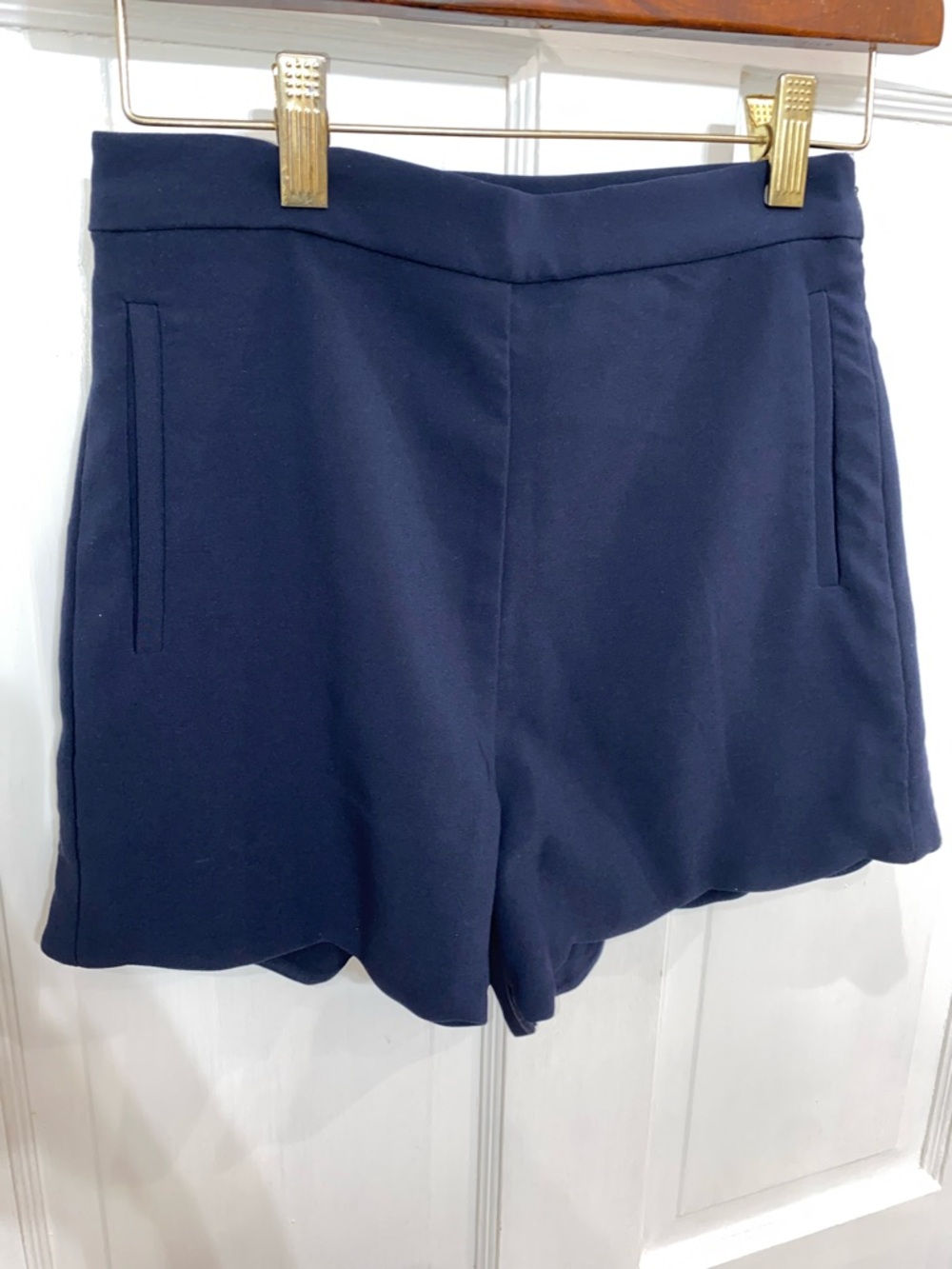 Bishop+Young Navy Scallop Hem Dress Shorts